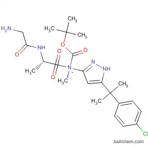 Molecular Structure of 834910-71-3 (L-Alaninamide,
N-[(1,1-dimethylethoxy)carbonyl]-N-methylglycyl-N-[5-[1-(4-chlorophenyl
)-1-methylethyl]-1H-pyrazol-3-yl]-)