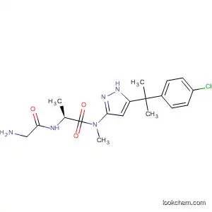Molecular Structure of 834910-74-6 (L-Alaninamide,
N-methylglycyl-N-[5-[1-(4-chlorophenyl)-1-methylethyl]-1H-pyrazol-3-yl]-)