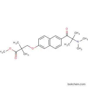 Molecular Structure of 834914-49-7 (Propanoic acid,
3-[[6-[2-(dimethylamino)-2-methyl-1-oxopropyl]-2-naphthalenyl]oxy]-2,2-
dimethyl-, methyl ester)