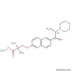 Molecular Structure of 834914-95-3 (Propanoic acid,
3-[[6-[(1R,2S)-1-hydroxy-2-(4-morpholinyl)propyl]-2-naphthalenyl]oxy]-2,
2-dimethyl-, methyl ester, rel-)