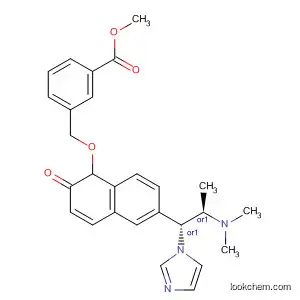 Molecular Structure of 834915-19-4 (Benzoic acid,
3-[[[6-[(1R,2R)-2-(dimethylamino)-1-(1H-imidazol-1-yl)propyl]-2-naphth
alenyl]oxy]methyl]-, methyl ester, rel-)