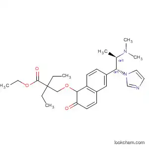 Molecular Structure of 834915-37-6 (Butanoic acid,
2-[[[6-[(1R,2R)-2-(dimethylamino)-1-(1H-imidazol-1-yl)propyl]-2-naphth
alenyl]oxy]methyl]-2-ethyl-, ethyl ester, rel-)