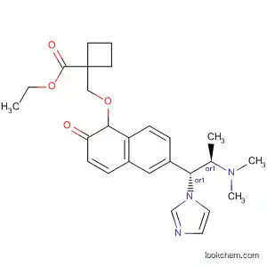 Molecular Structure of 834915-39-8 (Cyclobutanecarboxylic acid,
1-[[[6-[(1R,2R)-2-(dimethylamino)-1-(1H-imidazol-1-yl)propyl]-2-naphth
alenyl]oxy]methyl]-, ethyl ester, rel-)