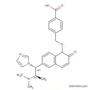 Molecular Structure of 834915-69-4 (Benzoic acid,
4-[[[6-[(1R,2R)-2-(dimethylamino)-1-(1H-imidazol-1-yl)propyl]-2-naphth
alenyl]oxy]methyl]-, rel-)