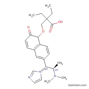 Molecular Structure of 834915-77-4 (Butanoic acid,
2-[[[6-[(1R,2R)-2-(dimethylamino)-1-(1H-imidazol-1-yl)propyl]-2-naphth
alenyl]oxy]methyl]-2-ethyl-, rel-)