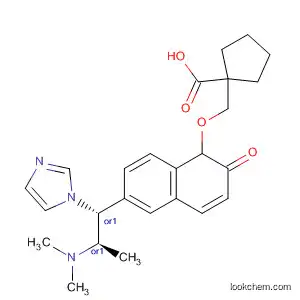 Molecular Structure of 834915-84-3 (Cyclopentanecarboxylic acid,
1-[[[6-[(1R,2R)-2-(dimethylamino)-1-(1H-imidazol-1-yl)propyl]-2-naphth
alenyl]oxy]methyl]-, rel-)