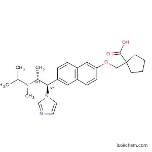 Molecular Structure of 834915-95-6 (Cyclopentanecarboxylic acid,
1-[[[6-[(1R,2R)-1-(1H-imidazol-1-yl)-2-[methyl(1-methylethyl)amino]prop
yl]-2-naphthalenyl]oxy]methyl]-, rel-)