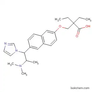 Molecular Structure of 834916-33-5 (Butanoic acid,
2-[[[6-[2-(dimethylamino)-1-(1H-imidazol-1-yl)propyl]-2-naphthalenyl]oxy
]methyl]-2-ethyl-)