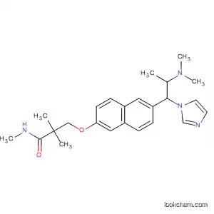 Molecular Structure of 834916-43-7 (Propanamide,
3-[[6-[2-(dimethylamino)-1-(1H-imidazol-1-yl)propyl]-2-naphthalenyl]oxy]
-N,2,2-trimethyl-)