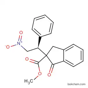 Molecular Structure of 834917-47-4 (1H-Indene-2-carboxylic acid,
2,3-dihydro-2-[(1S)-2-nitro-1-phenylethyl]-1-oxo-, methyl ester, (2R)-)