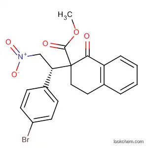 Molecular Structure of 834917-57-6 (2-Naphthalenecarboxylic acid,
2-[(1S)-1-(4-bromophenyl)-2-nitroethyl]-1,2,3,4-tetrahydro-1-oxo-,
methyl ester, (2R)-)
