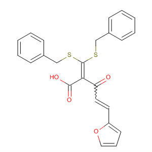 4-Pentenoic acid,  2-[bis[(phenylmethyl)thio]methylene]-5-(2-furanyl)-3-oxo-