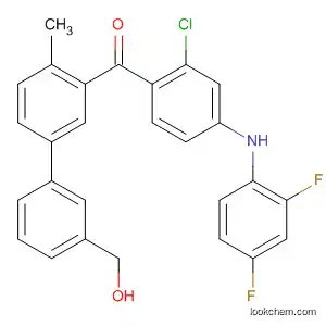 Molecular Structure of 835624-72-1 (Methanone,
[2-chloro-4-[(2,4-difluorophenyl)amino]phenyl][3'-(hydroxymethyl)-4-meth
yl[1,1'-biphenyl]-3-yl]-)