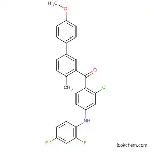 Molecular Structure of 835624-74-3 (Methanone,
[2-chloro-4-[(2,4-difluorophenyl)amino]phenyl](4'-methoxy-4-methyl[1,1'-
biphenyl]-3-yl)-)