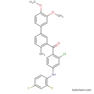 Molecular Structure of 835624-77-6 (Methanone,
[2-chloro-4-[(2,4-difluorophenyl)amino]phenyl](3',4'-dimethoxy-4-methyl[
1,1'-biphenyl]-3-yl)-)