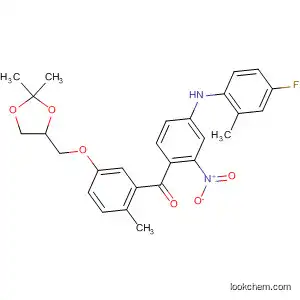 Molecular Structure of 835624-89-0 (Methanone,
[5-[(2,2-dimethyl-1,3-dioxolan-4-yl)methoxy]-2-methylphenyl][4-[(4-fluoro
-2-methylphenyl)amino]-2-nitrophenyl]-)
