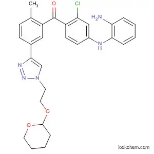 Molecular Structure of 835625-49-5 (Methanone,
[4-[(2-aminophenyl)amino]-2-chlorophenyl][2-methyl-5-[1-[2-[(tetrahydro-
2H-pyran-2-yl)oxy]ethyl]-1H-1,2,3-triazol-4-yl]phenyl]-)