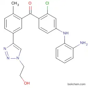 Molecular Structure of 835625-51-9 (Methanone,
[4-[(2-aminophenyl)amino]-2-chlorophenyl][5-[1-(2-hydroxyethyl)-1H-1,2,
3-triazol-4-yl]-2-methylphenyl]-)
