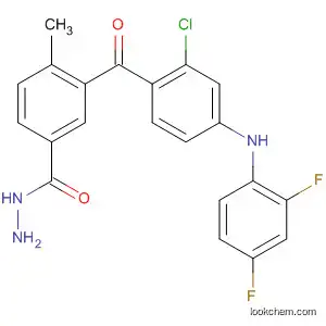 Molecular Structure of 835625-54-2 (Benzoic acid,
3-[2-chloro-4-[(2,4-difluorophenyl)amino]benzoyl]-4-methyl-, hydrazide)