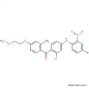 Molecular Structure of 835625-72-4 (Methanone,
[4-[(4-bromo-2-nitrophenyl)amino]-2-chlorophenyl][4-(2-methoxyethoxy)-
2-methylphenyl]-)