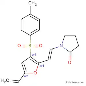 Molecular Structure of 835627-07-1 (2-Pyrrolidinone,
1-[(1E)-2-[(2R,3R,5R)-5-ethenyltetrahydro-3-[(4-methylphenyl)sulfonyl]-
2-furanyl]ethenyl]-, rel-)