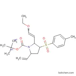 Molecular Structure of 835627-13-9 (1-Pyrrolidinecarboxylic acid,
5-ethenyl-2-(2-ethoxyethenyl)-3-[(4-methylphenyl)sulfonyl]-,
1,1-dimethylethyl ester, (2R,3R,5R)-rel-)