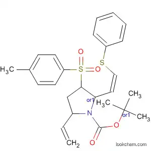 Molecular Structure of 835627-14-0 (1-Pyrrolidinecarboxylic acid,
5-ethenyl-3-[(4-methylphenyl)sulfonyl]-2-[(1Z)-2-(phenylthio)ethenyl]-,
1,1-dimethylethyl ester, (2R,3R,5R)-rel-)