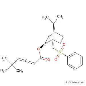 Molecular Structure of 835869-72-2 (2,3-Hexadienoic acid, 5,5-dimethyl-,
(1S,2R,4R)-7,7-dimethyl-1-[(phenylsulfonyl)methyl]bicyclo[2.2.1]hept-2-
yl ester, (2S)-)