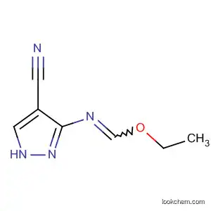 Molecular Structure of 838827-32-0 (Methanimidic acid, N-(4-cyano-1H-pyrazol-3-yl)-, ethyl ester)
