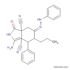Molecular Structure of 839684-87-6 (1H-Isoindole-3a,7a-dicarbonitrile,
3-amino-4,5,6,7-tetrahydro-1-oxo-4-phenyl-6-(phenylhydrazono)-5-prop
yl-)