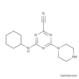 Molecular Structure of 841281-17-2 (1,3,5-Triazine-2-carbonitrile, 4-(cyclohexylamino)-6-(1-piperazinyl)-)