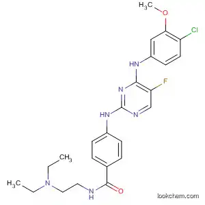 Molecular Structure of 844435-09-2 (Benzamide,
4-[[4-[(4-chloro-3-methoxyphenyl)amino]-5-fluoro-2-pyrimidinyl]amino]-N
-[2-(diethylamino)ethyl]-)