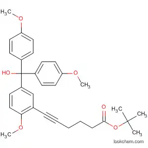 Molecular Structure of 845272-50-6 (5-Hexynoic acid,
6-[5-[hydroxybis(4-methoxyphenyl)methyl]-2-methoxyphenyl]-,
1,1-dimethylethyl ester)
