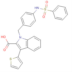1H-Indole-2-carboxylic acid, 1-[[4-[(phenylsulfonyl)amino]phenyl]methyl]-3-(2-thienyl)-