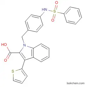 Molecular Structure of 849353-97-5 (1H-Indole-2-carboxylic acid,
1-[[4-[(phenylsulfonyl)amino]phenyl]methyl]-3-(2-thienyl)-)