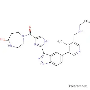 Molecular Structure of 850891-36-0 (5H-1,4-Diazepin-5-one,
1-[[2-[5-[5-[(ethylamino)methyl]-4-methyl-3-pyridinyl]-1H-indazol-3-yl]-1H
-imidazol-4-yl]carbonyl]hexahydro-)