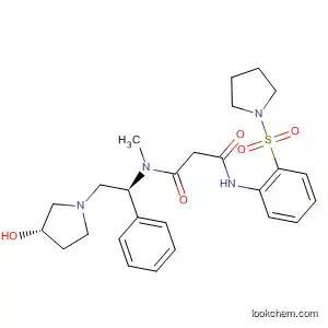 Molecular Structure of 851680-43-8 (Propanediamide,
N-[(1S)-2-[(3S)-3-hydroxy-1-pyrrolidinyl]-1-phenylethyl]-N-methyl-N'-[2-(
1-pyrrolidinylsulfonyl)phenyl]-)