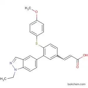 Molecular Structure of 860634-73-7 (2-Propenoic acid,
3-[3-(1-ethyl-1H-indazol-5-yl)-4-[(4-methoxyphenyl)thio]phenyl]-)