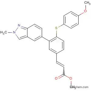 Molecular Structure of 860634-74-8 (2-Propenoic acid,
3-[4-[(4-methoxyphenyl)thio]-3-(2-methyl-2H-indazol-5-yl)phenyl]-,
methyl ester)