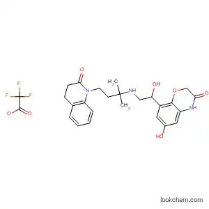 Molecular Structure of 861841-57-8 (2H-1,4-Benzoxazin-3(4H)-one,
8-[2-[[3-(3,4-dihydro-2-oxo-1(2H)-quinolinyl)-1,1-dimethylpropyl]amino]-
1-hydroxyethyl]-6-hydroxy-, mono(trifluoroacetate) (salt))