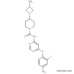 Molecular Structure of 864441-94-1 (1-Piperidinecarboxamide,
N-[6-(4-amino-2-fluorophenoxy)-4-pyrimidinyl]-4-(3-methyl-1-azetidinyl)-)