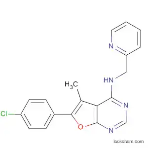 Molecular Structure of 866183-00-8 (Furo[2,3-d]pyrimidin-4-amine,
6-(4-chlorophenyl)-5-methyl-N-(2-pyridinylmethyl)-)