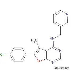 Molecular Structure of 866183-01-9 (Furo[2,3-d]pyrimidin-4-amine,
6-(4-chlorophenyl)-5-methyl-N-(3-pyridinylmethyl)-)