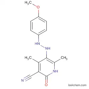 Molecular Structure of 147675-51-2 (3-Pyridinecarbonitrile,
1,2-dihydro-5-[(4-methoxyphenyl)azo]-4,6-dimethyl-2-oxo-)