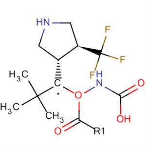 Molecular Structure of 184845-02-1 (Carbamic acid, [[(3S,4S)-4-(trifluoromethyl)-3-pyrrolidinyl]methyl]-,
1,1-dimethylethyl ester)