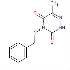 Molecular Structure of 194874-92-5 (1,2,4-Triazine-3,5(2H,4H)-dione, 6-methyl-4-[(phenylmethylene)amino]-)