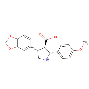 Molecular Structure of 195529-62-5 (3-Pyrrolidinecarboxylic acid,
4-(1,3-benzodioxol-5-yl)-2-(4-methoxyphenyl)-, (2R,3R,4S)-)