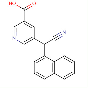 Molecular Structure of 199285-56-8 (3-Pyridinecarboxylic acid, 5-(cyano-1-naphthalenylmethyl)-)