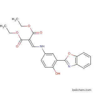 Molecular Structure of 302809-06-9 (Propanedioic acid,
[[[3-(2-benzoxazolyl)-4-hydroxyphenyl]amino]methylene]-, diethyl ester)