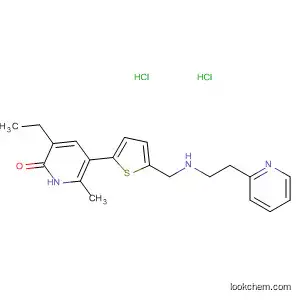 2(1H)-Pyridinone,
3-ethyl-6-methyl-5-[5-[[[2-(2-pyridinyl)ethyl]amino]methyl]-2-thienyl]-,
dihydrochloride